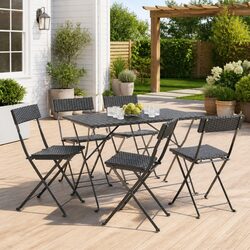 Specifications of 6 Folding Bistro Chairs in Black