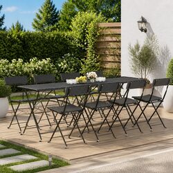Specifications for 8 Outdoor Folding Bistro Chairs in Black