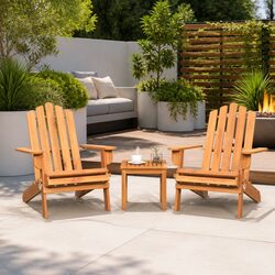 Adirondack Lounge Set: 3-Piece Wooden Furniture Set