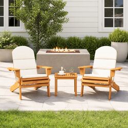 Adirondack Garden Lounge Set: 2 Chairs & Coffee Table