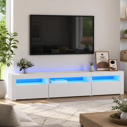 Specifications of White TV Cabinet with RGB LED Lights