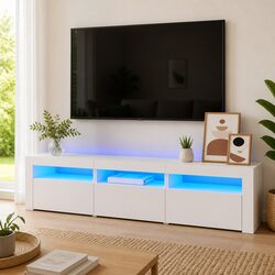 Specifications of White TV Cabinet with RGB LED Lights