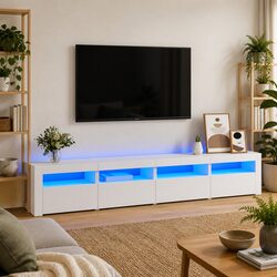Engineered Wood TV Cabinet with RGB LED Lights