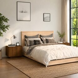 Brown Oak Bedside Cabinet Specs: 100x35x40 cm