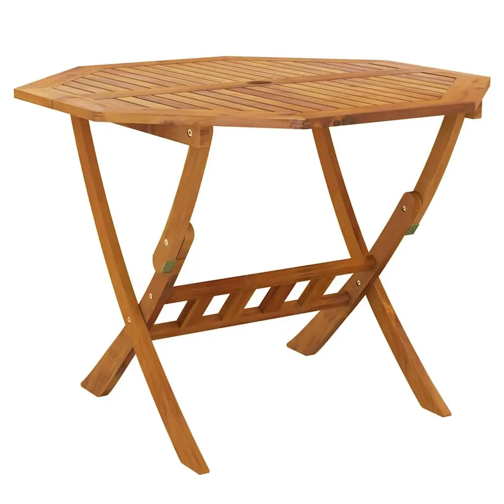 5 Piece Garden Dining Set Outdoor Use Solid Wood Foldable Brown