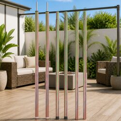 Telescopic Tent Poles - 170 to 255 cm, 2 Pieces Included