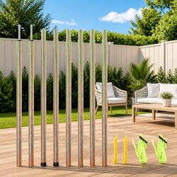 Sunshade Sail Poles: 250 cm Length, 2 pcs Galvanised Steel