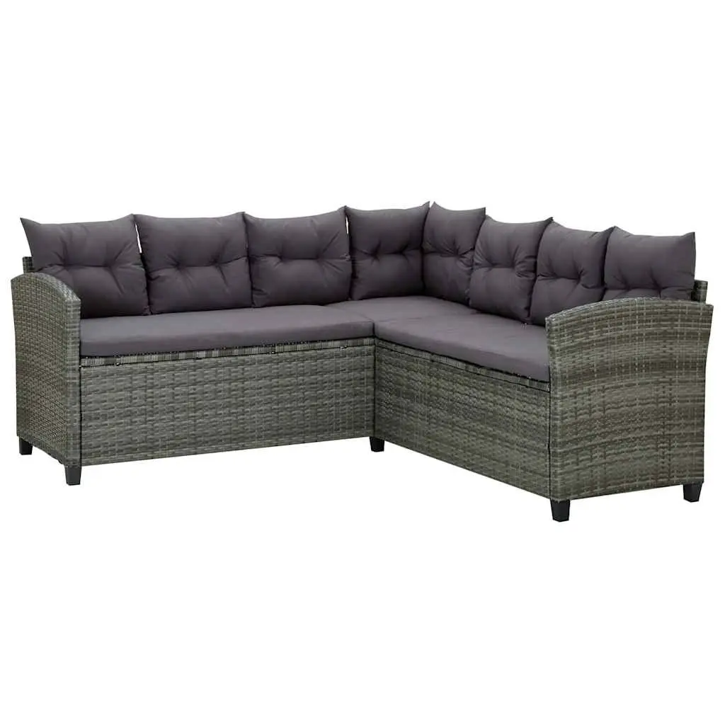 6 Piece Outdoor Lounge Set for Garden Patio with Cushions Corner Sofa Stools Coffee Table