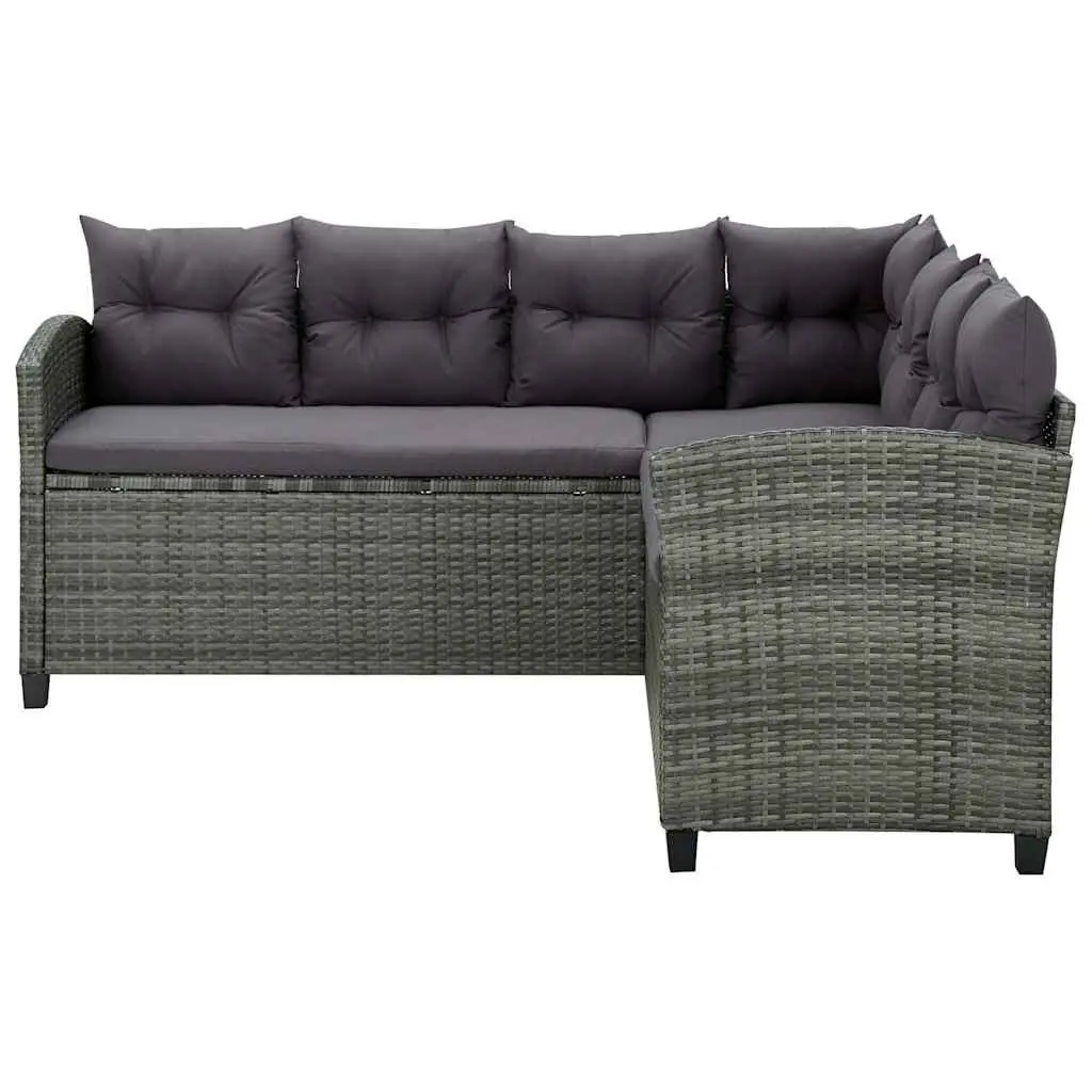 6 Piece Outdoor Lounge Set for Garden Patio with Cushions Corner Sofa Stools Coffee Table