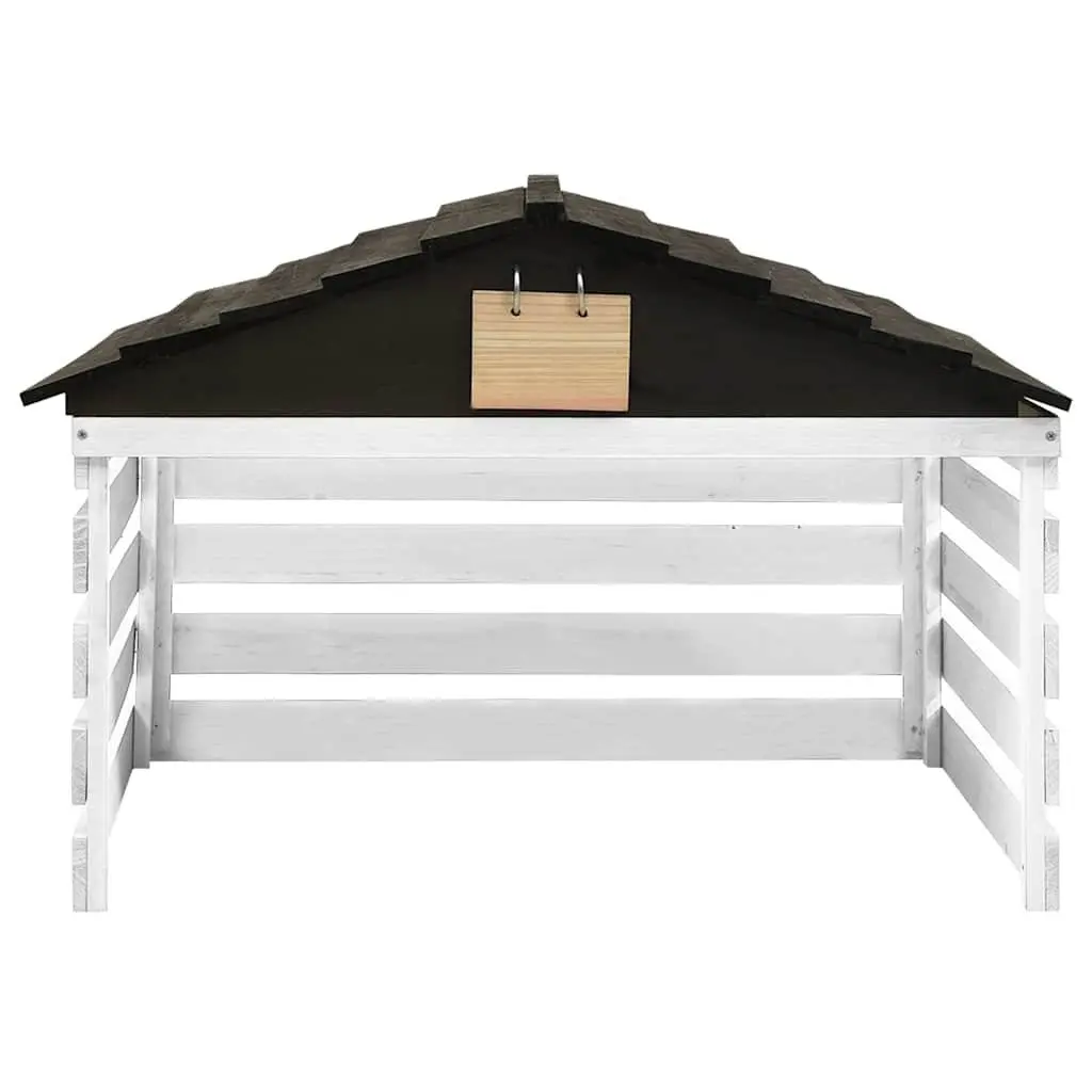 Outdoor Storage Shed Cover for Robotic Lawn Mower Black and White 78x74x54cm