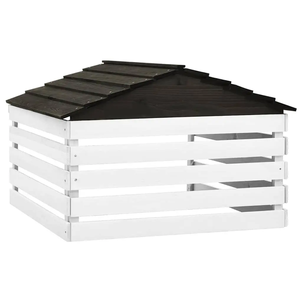 Outdoor Storage Shed Cover for Robotic Lawn Mower Black and White 78x74x54cm