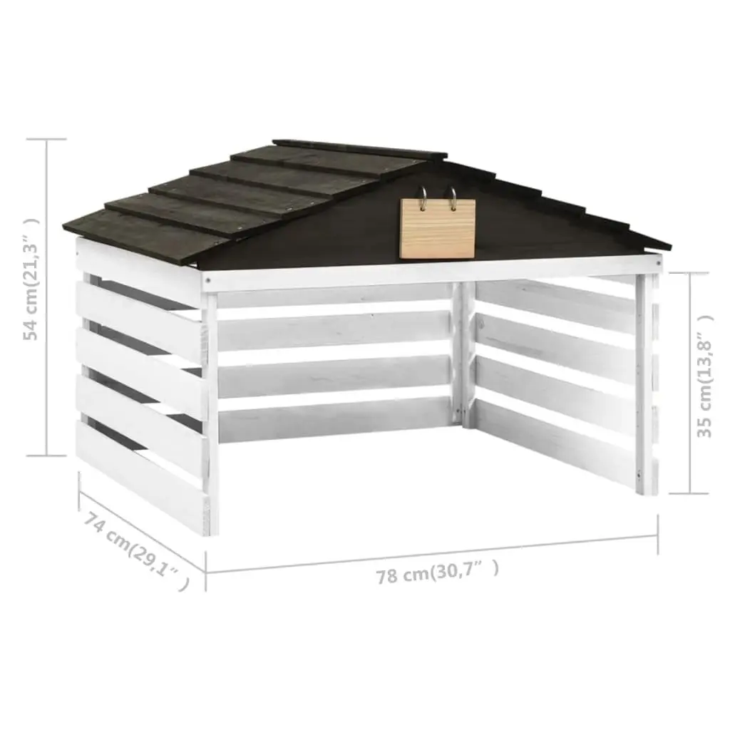 Outdoor Storage Shed Cover for Robotic Lawn Mower Black and White 78x74x54cm
