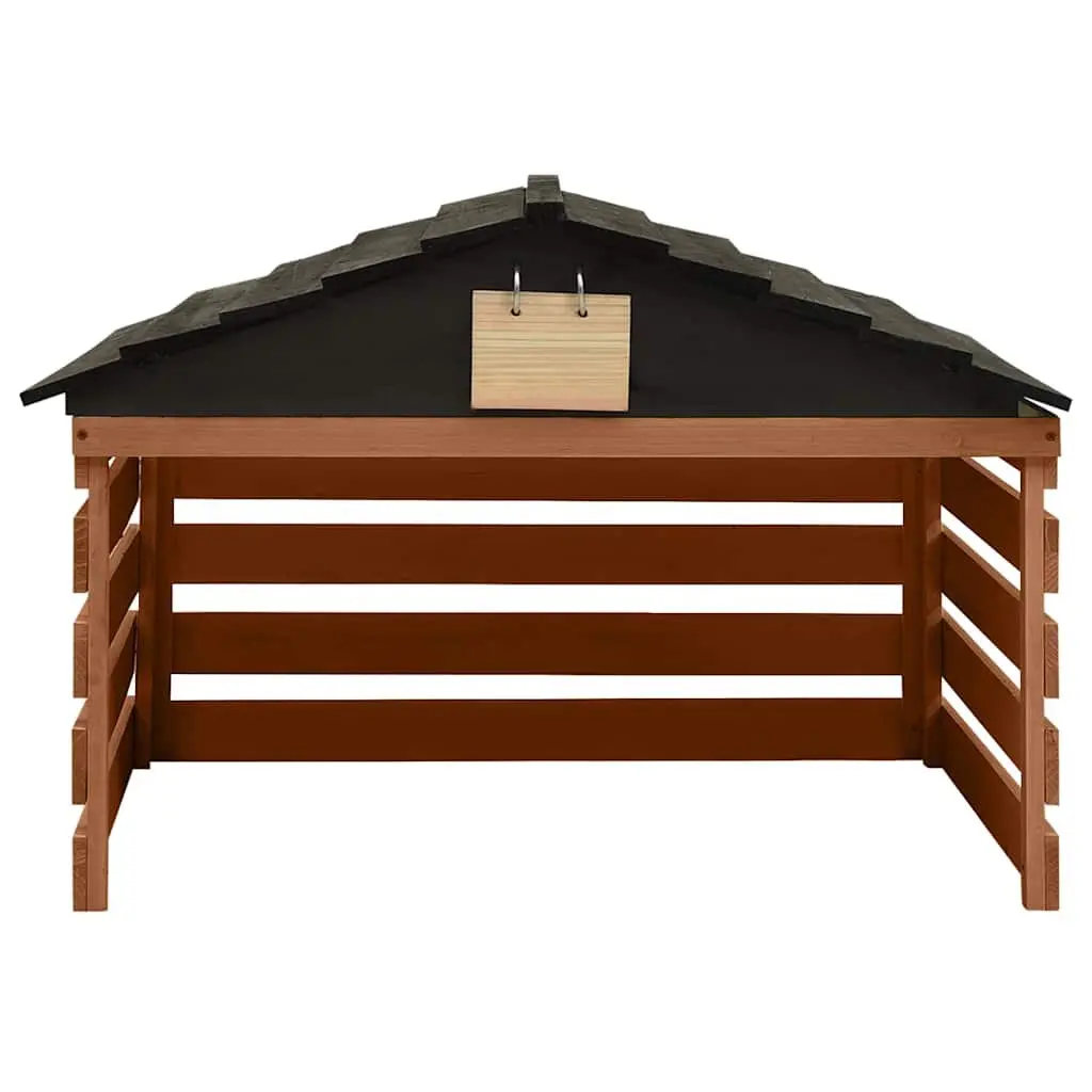 Robotic Lawn Mower Storage Shed for Outdoor Use Brown Firwood 78x74x54cm