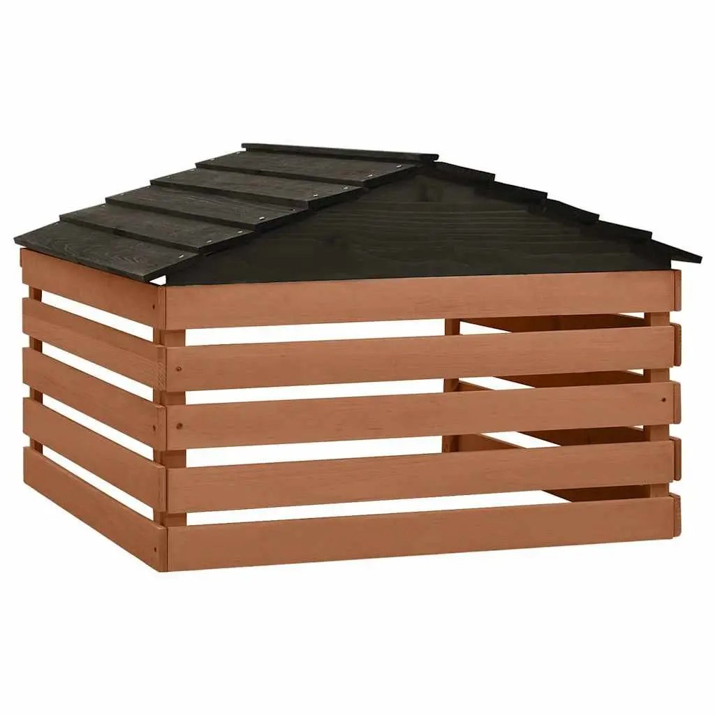 Robotic Lawn Mower Storage Shed for Outdoor Use Brown Firwood 78x74x54cm