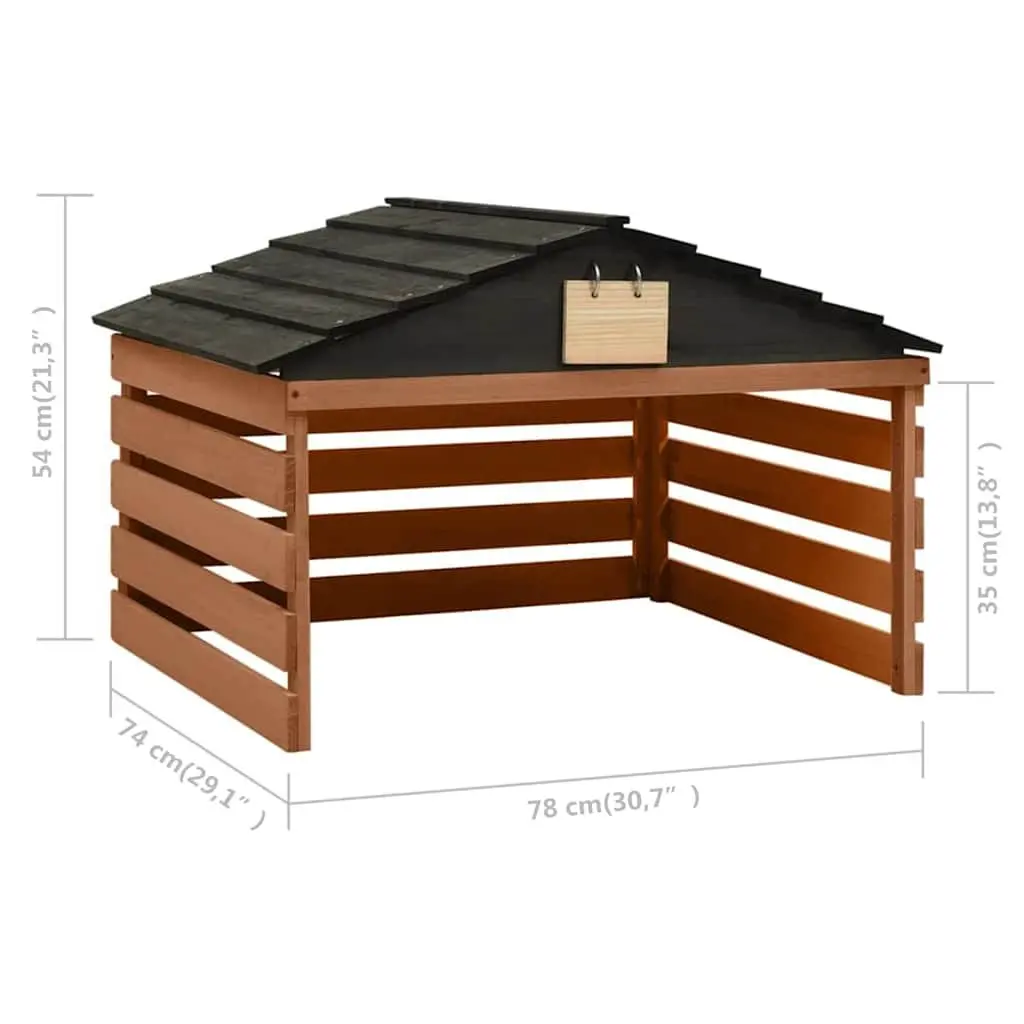Robotic Lawn Mower Storage Shed for Outdoor Use Brown Firwood 78x74x54cm