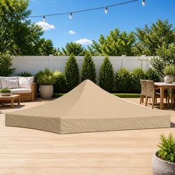 Party Tent Roof 3x3 m Beige Replacement Canopy Top Outdoor Garden Gazebo Cover