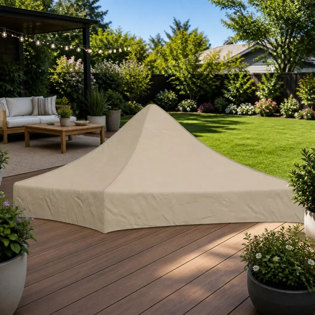 Party Tent Roof Outdoor 2x2m Beige Replacement Canopy Top Cover