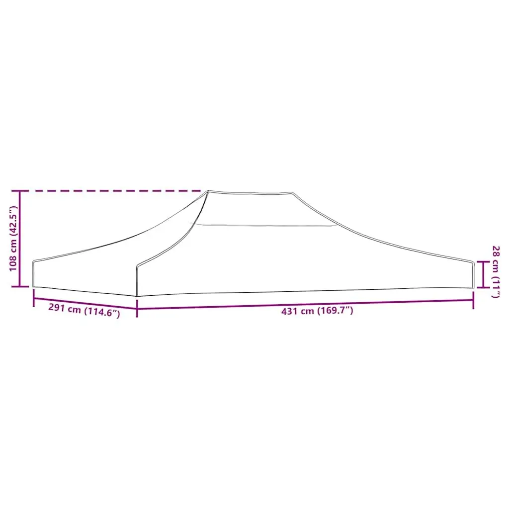Party Tent Roof Outdoor 4.5x3 m Taupe Replacement Top Cover