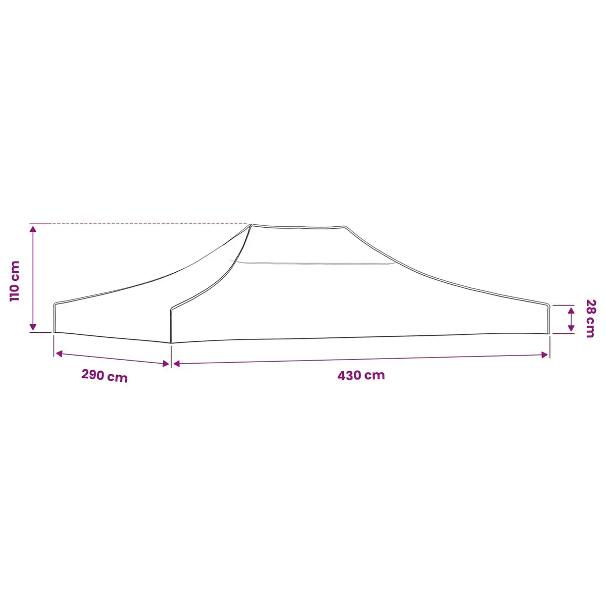 Party Tent Roof Outdoor Garden 4.5x3m Replacement Canopy Top