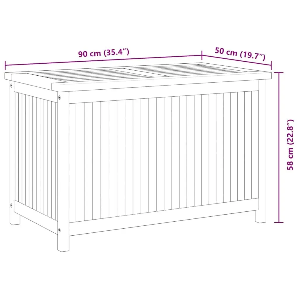 Garden Storage Box Outdoor 90x50x58cm Wooden Deck Chest Furniture Organiser