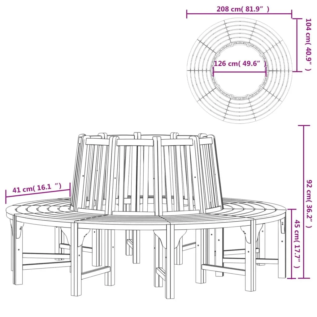 Round Tree Bench with Eucalyptus Wood