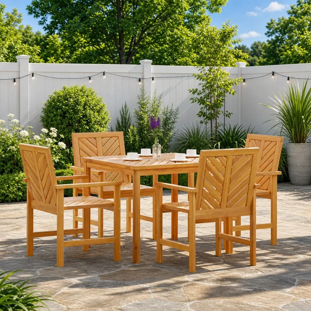 5-Piece Solid Acacia Garden Set