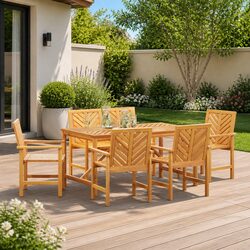6-Piece Garden Dining Set: Acacia Wood Construction