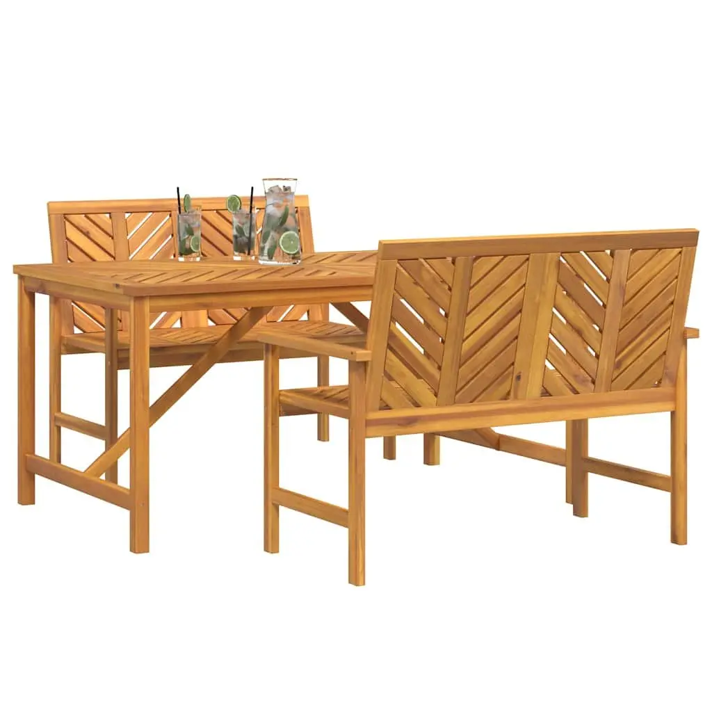 3-Piece Garden Dining Set in Acacia Wood