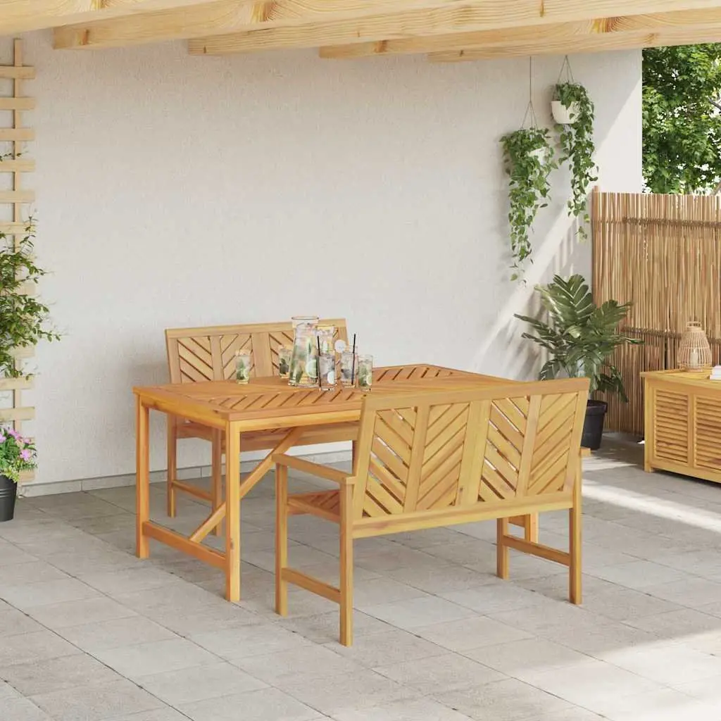 3-Piece Garden Dining Set in Acacia Wood