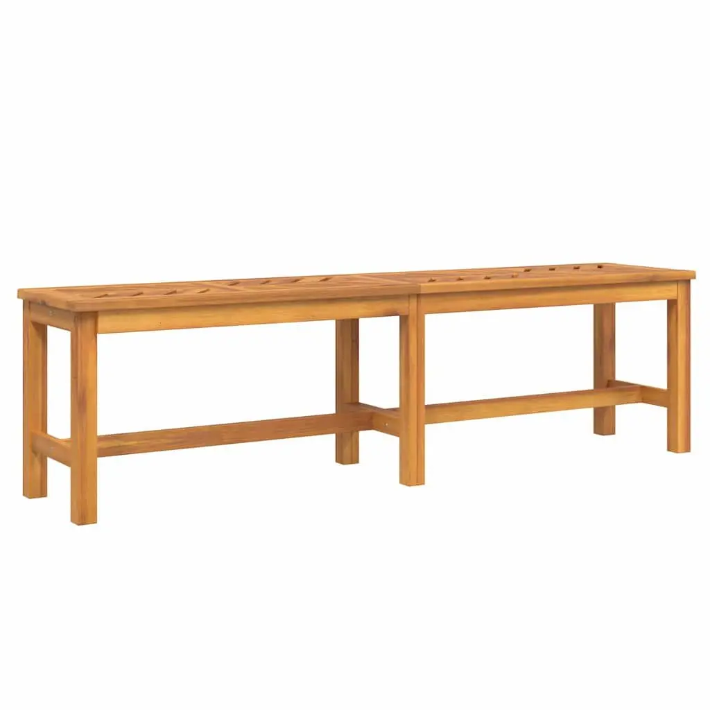 Garden Dining Set Outdoor Use 5 Piece Brown Solid Acacia Wood Rectangular Table Chairs