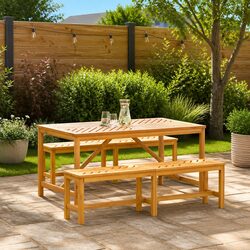 Garden Dining Set Specifications: 3 Pieces, Acacia Wood