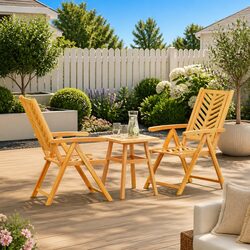 Acacia Wood Garden Dining Set - 3 Pieces, Brown