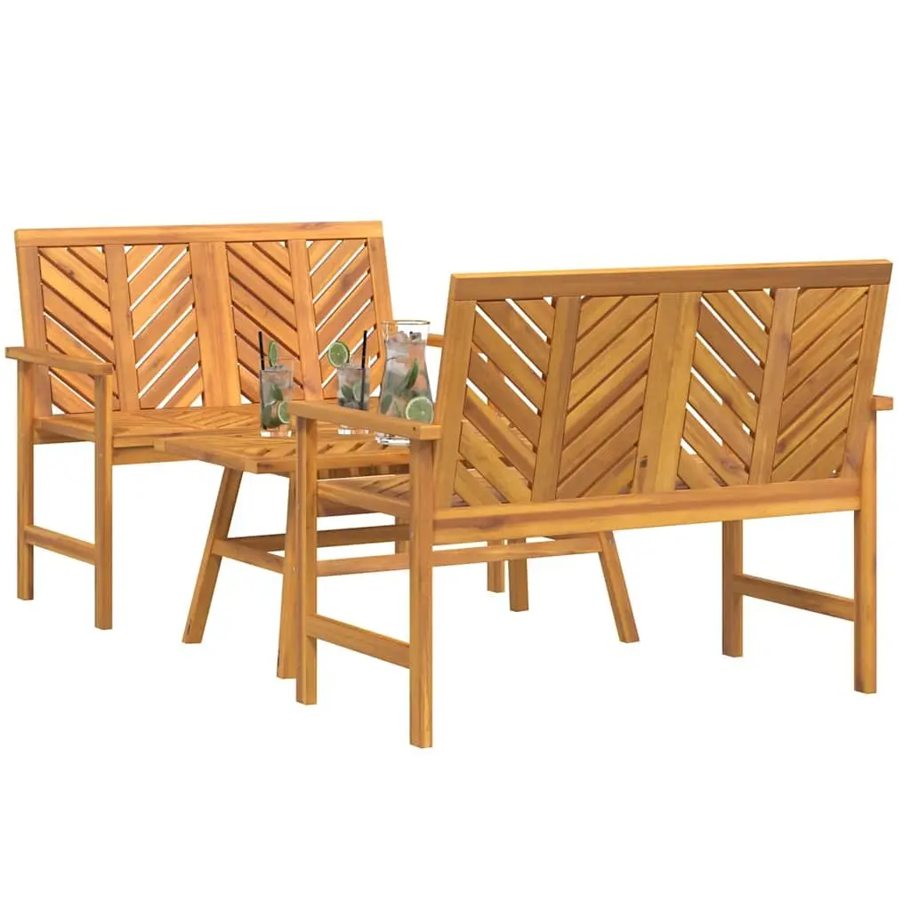 Garden Lounge Set 3-Piece Outdoor Furniture Brown Acacia Wood Patio Sofa