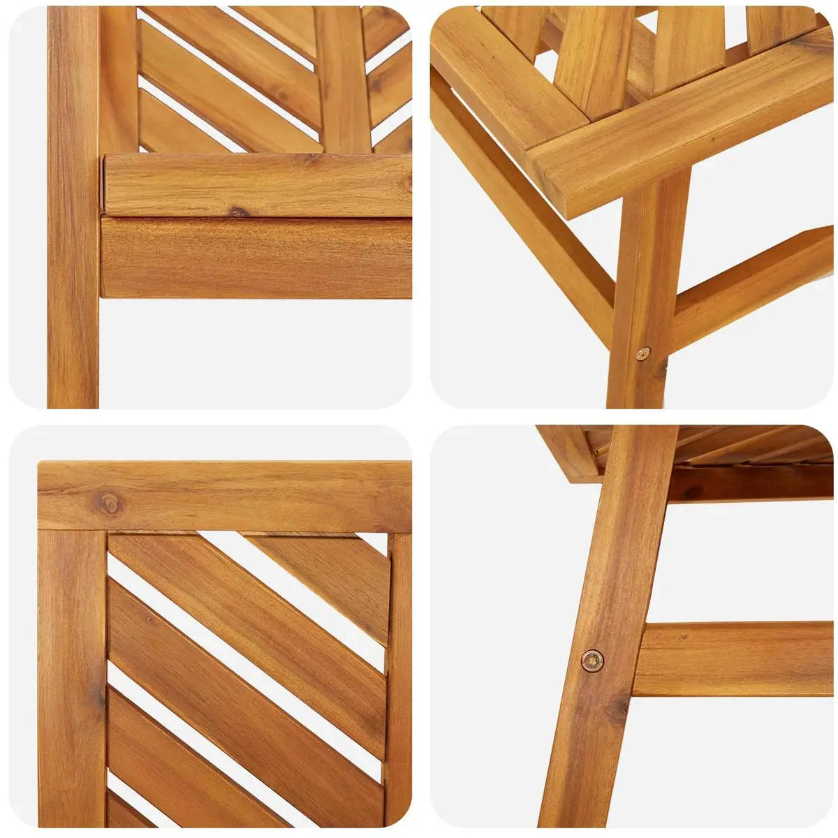 Garden Lounge Set Outdoor Furniture 3 Piece Brown Acacia Wood