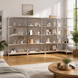 5-Layer Steel Storage Shelves, 4 Pack - Specs Inside
