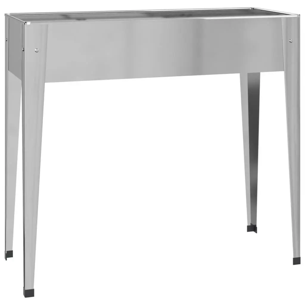 Raised Bed Garden Planters Outdoor Use 2 Piece Silver
