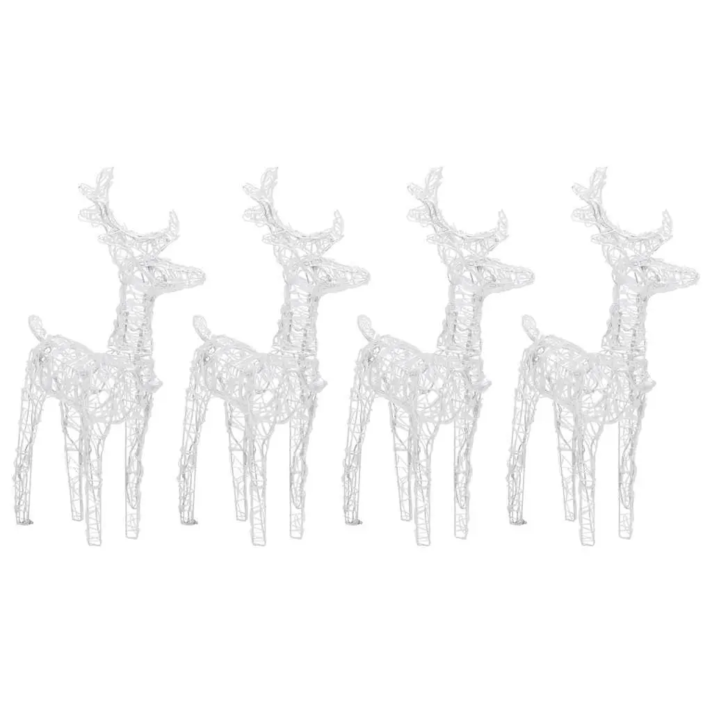 4pcs Cold White LED Reindeer Lights