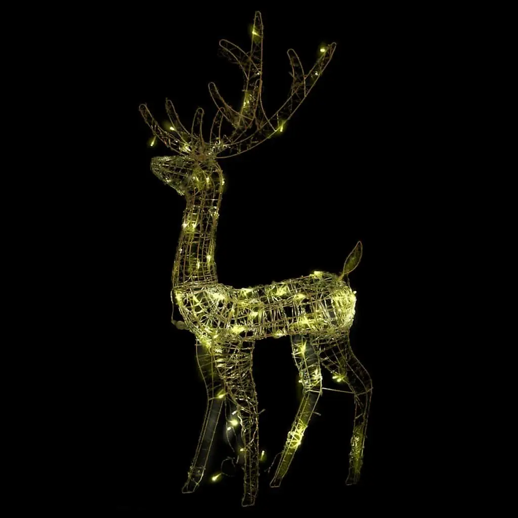 Acrylic Reindeer Christmas Decorations Indoor Outdoor 128cm 3 Piece Warm White LED