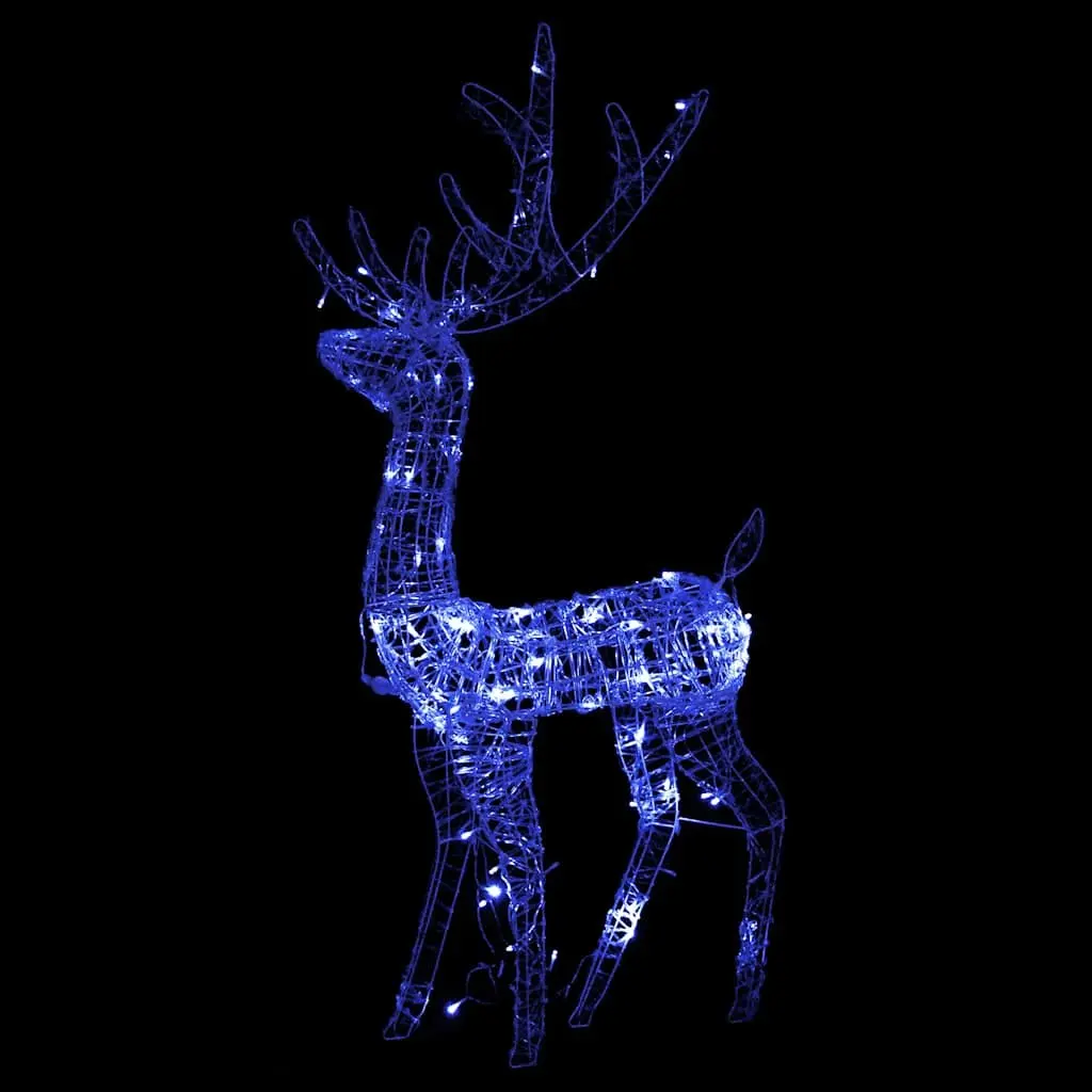 Acrylic Reindeer Christmas Decorations Indoor Outdoor 128cm 3 Piece Blue LED Lights