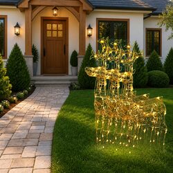 3 pcs Reindeer Christmas Decorations - LED, Acrylic, 60 x 16 x 100 cm