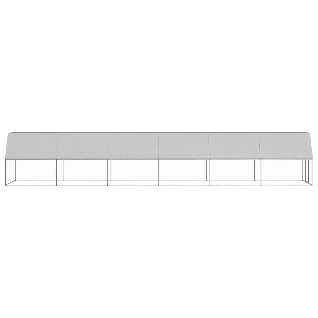 Chicken Coop Outdoor Cage 2x12x2 m Galvanised Steel Small Animal Habitat