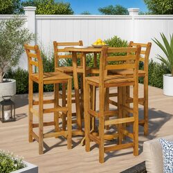 Garden Bar Set with Solid Acacia Wood - 5 Pieces