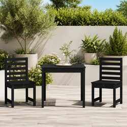 3 Piece Garden Bistro Set - Black Pine Wood Details