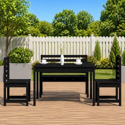 4-Piece Garden Dining Set: Solid Pine Wood Construction