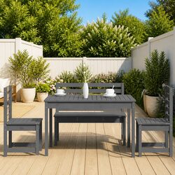 Specifications of the 4-Piece Grey Wood Garden Dining Set