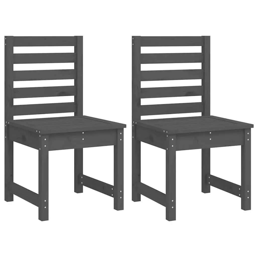 Outdoor Furniture 4 Piece Dining Set Grey Solid Pine Wood Garden Table and Chairs