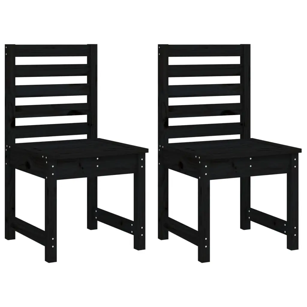 Outdoor Dining Set 4 Piece Black Wood Garden Furniture Table Chairs