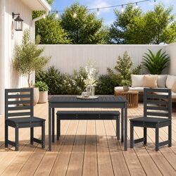 Specifications of the 4-Piece Grey Wood Garden Dining Set