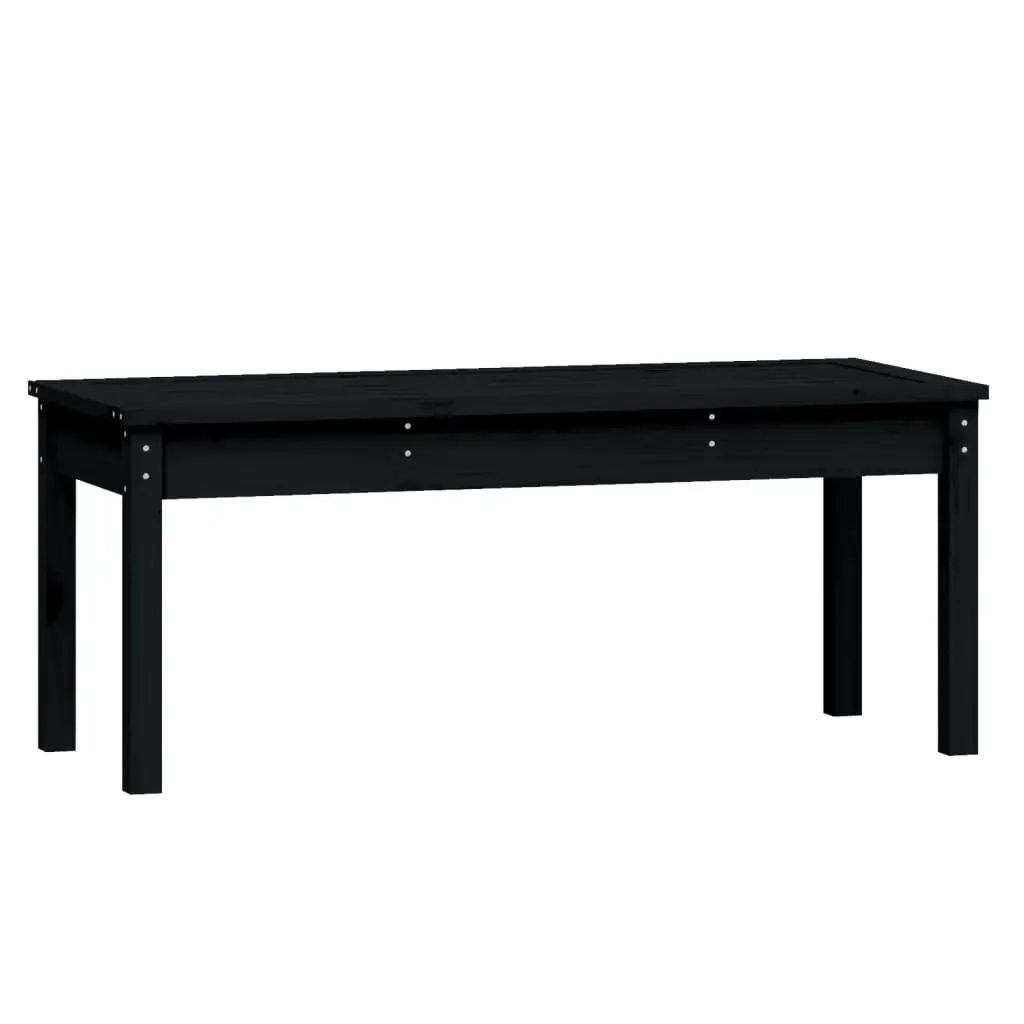 Outdoor Patio Dining Set 4 Pieces Black Solid Pine Wood Table and Chairs