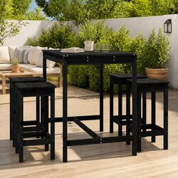 Garden Bar Set: 5 Pieces of Solid Pine Wood